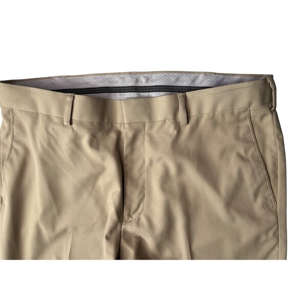 PGA Tour Mens Beige Flat-Front Golf Pants 36x32 Polyester/Spandex Blend 57i - Picture 3 of 6